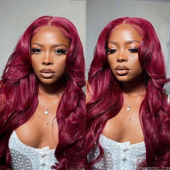 burgundy color wig 3