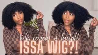 Trying The Viral Tiktok Wig!! | Natural Afro Curly Wig With Fringe | Ft Gorgius Hair | Nadine Nayy