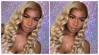 Affordable Pre Colored Brown Roots 613 Full Lace Front Wig | Blonde Wig Install Donmily Hair