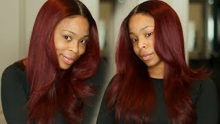 First Time Full Lace Wig Tutorial For Beginners | Burgundy Color Must Have | Myfirstwig