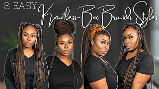 Style Your Box - Knotless Braids 8 Easy Ways | Beginner Friendly Hairstyles On A Braided Wig