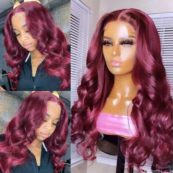 burgundy color wig 2