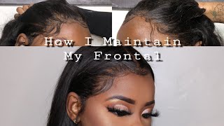 How I Maintain My Frontal | Cleaning, Baby Hairs & Overnight Care
