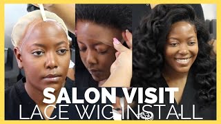 Salon Visit! My First Lace Wig Install! Bald Cap Method | Kandidkinks
