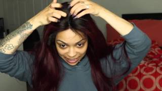 Ginnylacewigs.Com | Burgundy Ombre Full Lace Wig - Unboxing