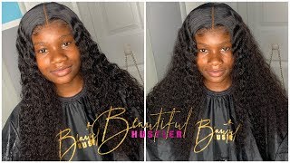 Deep Wave Lace Wig Install|Sleek Middle Part | Tinashe Hair