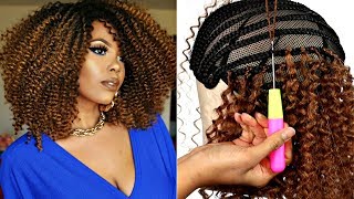 Diy | Flawless Curly Afro Wig | Crochet Braid Wig Transformation | Natural Hair Wigs | Tastepink