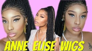 Trying A Nicki  Braided Lace Wig!( Review + Install ) Ft. Anneeliserealhair.Com #Braidedwig