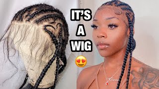 Watch Me Braid This Wig! | Cornrow Braid Wig | Feedin Braid Wig