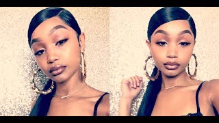 Slicked Side Pony Tail Tutorial | Evawigs Full Lace Wig Review | Lani Feli