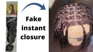 How To Fake Your Closure For Braided Wigs || Using Braiding Hair.