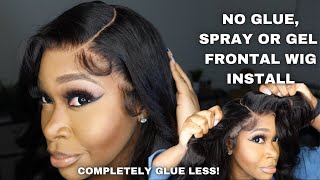 Can You Wear A Frontal Wig Without Glue? A Real Glueless Wig Install | No Glue, Gel Or Spray Install