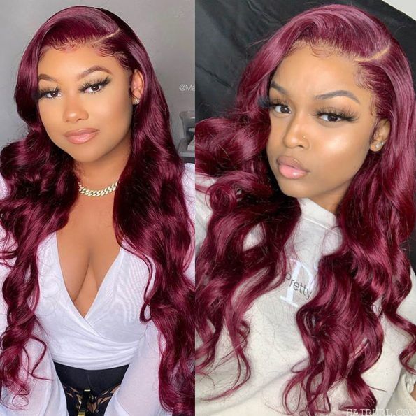 burgundy color wig 1