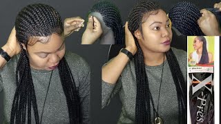 Braided Wigs Cornrow Box Braids Wig With Baby Hair For Black Lace Front Wig#Expression Using