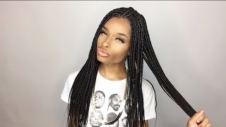 Full Box Braid Wig Review | By @Braidswigqueen | Moesha Inspired