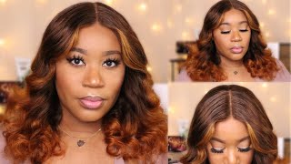 Fall Ready ! I Affordable Cinnamon Ombre Silk Top Lace Wig I Unicehair