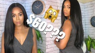 $60 Straight Human Hair Lace Front Wig?!?! | Sensationnel Supermodel Human Hair Blend Wig Review