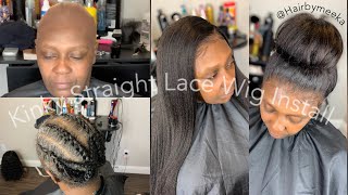 Realistic Natural Hair Lace Wig| Kinky Straight | Protective Bald Cap Method| Ft Celie Hair