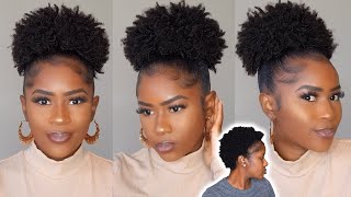 How To: Super Sleek, Fluffy, And Full Kinky Curly Afro Puff On Short Type 4 Natural Hair!!!Ygwigs