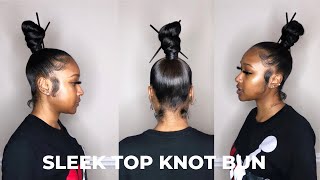 How To: Top Knot Bun Using Braiding Hair