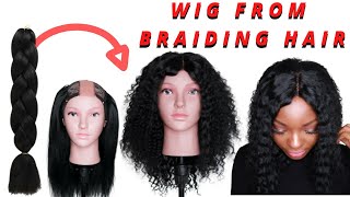 Curly Crochet Wig Using Braiding Hair | You Will Think Its Human Hair