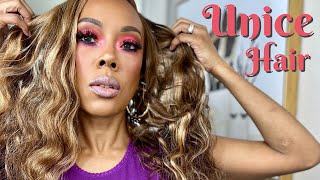 Honey Blonde Bombshell With Unice Hair|No Fuss Lace Front Wig+ Easy Install