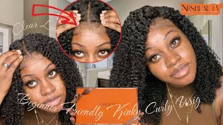 Best New Lace Outclear Lace Kinky Curly Wig For Beginners|Preplucked+Bleached Knots|Xrsbeautyhair