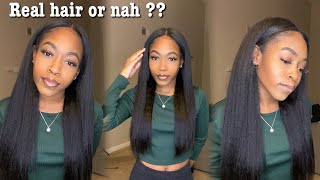 Best Wig For Natural 4C Hair ? No Lace No Glue| Kinky Straight U-Part Wig Amazon