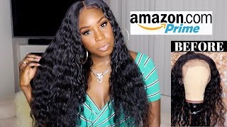 How To  Make A Thin Wig Look Fuller/Voluminous Ft Maxine Hair Water Wave Wig Amazon Prime