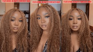 Amazing Transformation Gorgeous Honey Blonde Curly Wig Ft Beauty Forever Hair #Shorts