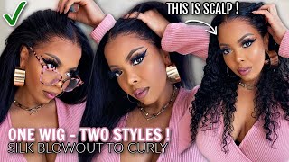  Silk Press Blowout To Curly Hair 2-N-1 Wig ❌ No Plucking Needed  No Fake Scalp ❌ No Glue |Rpghair