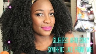 Aliexpress Glueless Afro Curly Synthetic Lace Front Wig