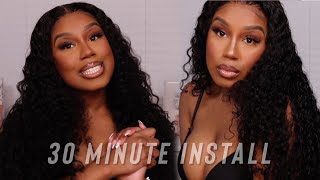30 Minute Deep Wave Wig Install | No Styling Needed + Melted Hd Lace | Asteria Hair