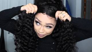 Indian Remy Hair Full Lace Wigs 18Inch Deep Wave #1 Jet Black Colorluxweave Com