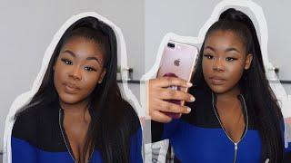 Wig Too Small? Turn It Into A Half Wig. Half Up Half Down Ponytail Ft Beauty Forever Hair