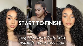 Start To Finish Wig Install *Easy* | 13X4 Hd Lace Curly Wig Ft West Kiss Hair