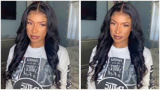 Affordable Human Hair Wig |Body Wave Wig Transparent Lace Front Install | Original Queen Hair
