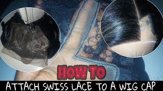 How To Attach Swiss Lace To A Wig Cap