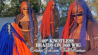 40” Knotless Box Braid Wig + Ericka J Lace Tint Review + Swatches | Shambrey Hair | Laurasia Andrea