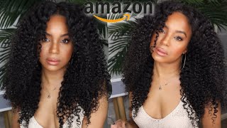 Must Have Amazon Kinky Curly Wig Only $165! Natural Glam Makeup| Sippin Saturdays | Alwaysameera