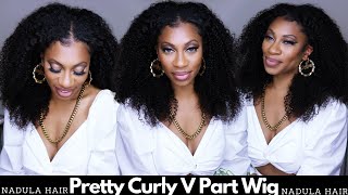 How To Blend A Kinky Curl V Part Wig Ft Nadula Hair