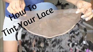 How To Tint Dye Lace Frontal To Match Skin Tone | Feat Unice Hair