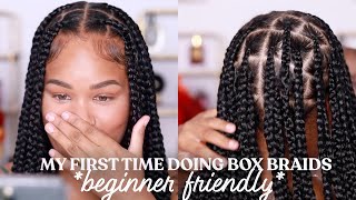 Watch Me Do Knotless Box Braids For The First Time! | Arnellarmon