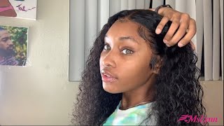 Transparent Lace 13*6 Deep Curly Lace Front Wig | Mslynn Hair Wig Installation Tutorial
