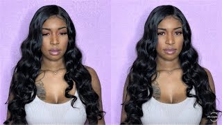 Aliexpress Wig | Alibele Hair | Affordable Body Wave Lace Front Wig Install + Wand Curl Tutorial