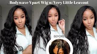 Realistic Bodywave Vpart Wig (Very Little Leaveout) | 2Min Application Super Quick & Easy