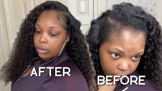 Watch Me Blend My 4C Natural Hair With This Curly V-Part Wig | Unice Hair