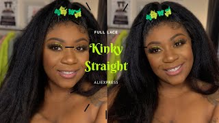 Aliexpress Kinky Straight Full Lace Wig Unboxing && 5 Month Update | Imani Luxxe