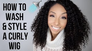How To Wash & Style A Curly Wig! Rpg Show | Biancareneetoday