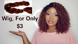 Diy|$3 Crochet Wig With Dark Root Closure| Using Braiding Hair Extension